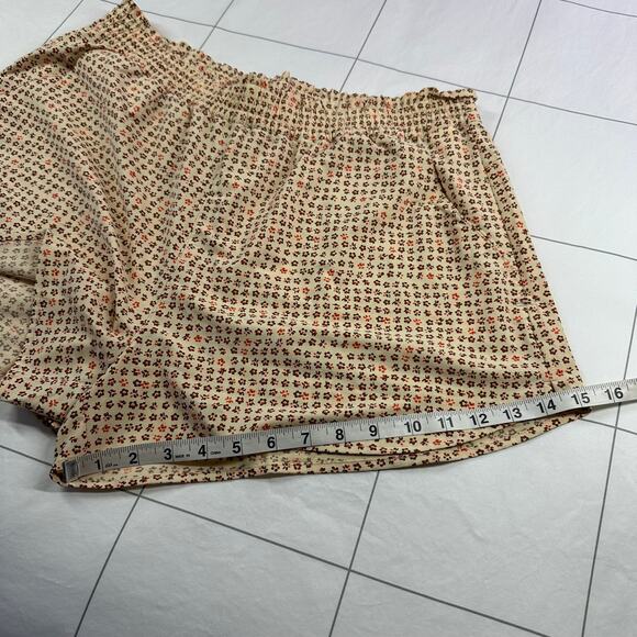 Toad&Co Shorts Womens Large Tan Sunkissed Barley Ditsy Floral Pull On Active - Picture 15 of 15
